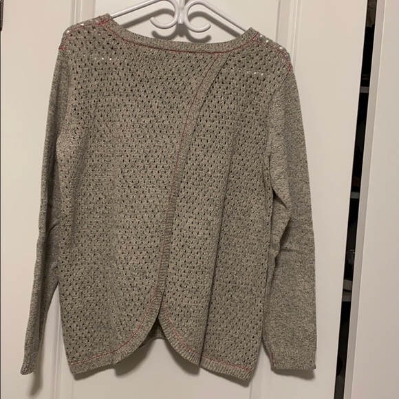 💥💥 SOLD 💥💥 Rebecca Taylor grey mix cotton linen sweater sz Lg - Picture 5 of 10
